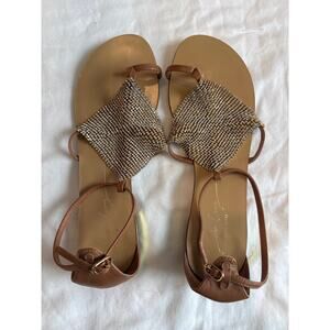 Lola Cruz Gold Jewel Sandals